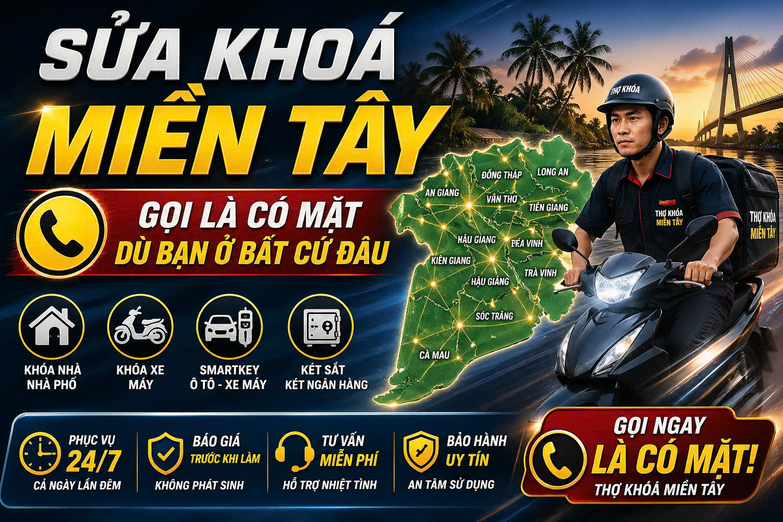 Giới thiệu về sửa kh&oacute;a miền t&acirc;y 24/7